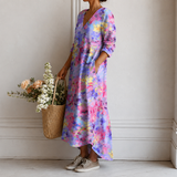 Brunhilde™ | Elegantes Boho-Kleid mit Aquarell-Farbverlauf