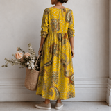 Gretchen™ | Elegantes Boho-Kleid mit Paisley-Muster in Gelb