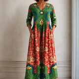 Judith™ | Elegantes Vintage-Kleid mit ornamentalem Blumen-Print