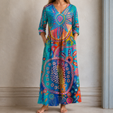 Künstlerisches Print-Maxi-Kleid