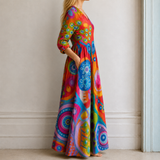 Miriam™ | Elegantes Maxikleid mit abstraktem Kunst-Muster