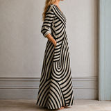 Sabine™ | Elegantes Kleid mit grafischem Wellenmuster