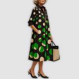 Anastasia™ | Elegantes Midikleid im Blusenschnitt mit Punkte-Print