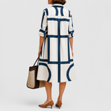 Arabella™ | Elegantes Midikleid im Blusenschnitt mit Grafik-Print