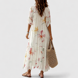 Anna™ | Elegantes Boho-Maxikleid mit Aquarell-Blumen-Print