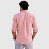 Théodore | Chemise Lin Manches Longues Col Italien