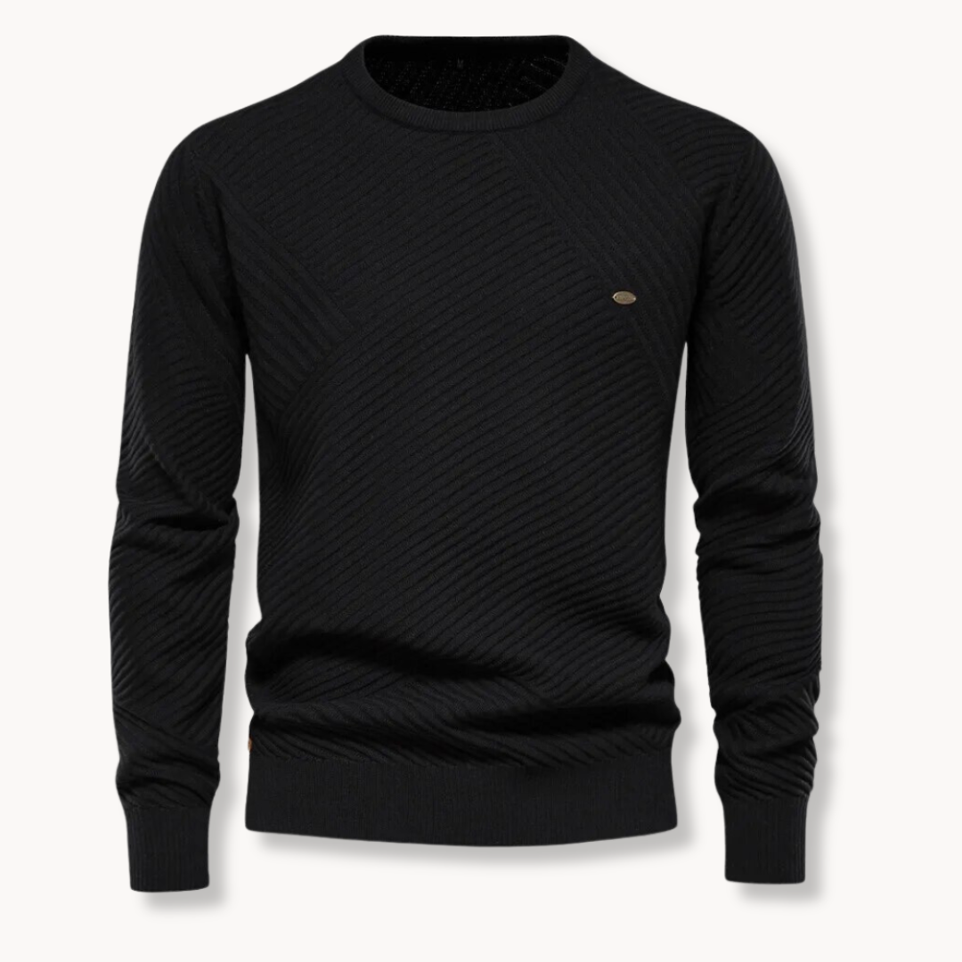 Miguel - Pullover mit Rundhalsausschnitt und Rippstruktur