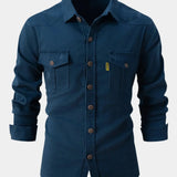 Denim-Mischung Hemd - Knöpfe
