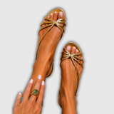 Ginevra | Goldene Sandalen Elegante Sommer