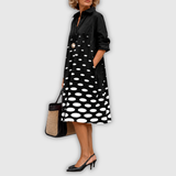 Daniela™ | Elegantes Midikleid im Blusenschnitt mit Punkte-Verlauf