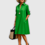 Clarisse™ | Elegantes Midikleid im Blusenschnitt in Grün