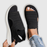 Anne | Sandalen mit Plateau und Strickobermaterial