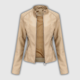 Beate | Kurze Lederjacke mit Stehkragen Jacke