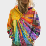 Roswitha | Buntes Patchwork Sonnenprint Sweatshirt