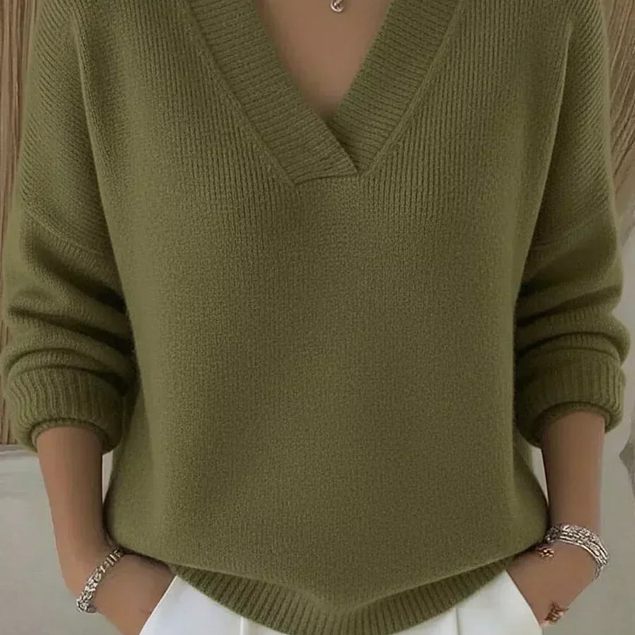 Reinhild | Weicher V-Ausschnitt Pullover
