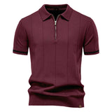 Polo à Demi-Zip - Texture Verticale