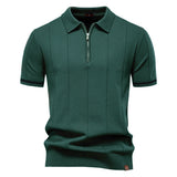 Polo à Demi-Zip - Texture Verticale