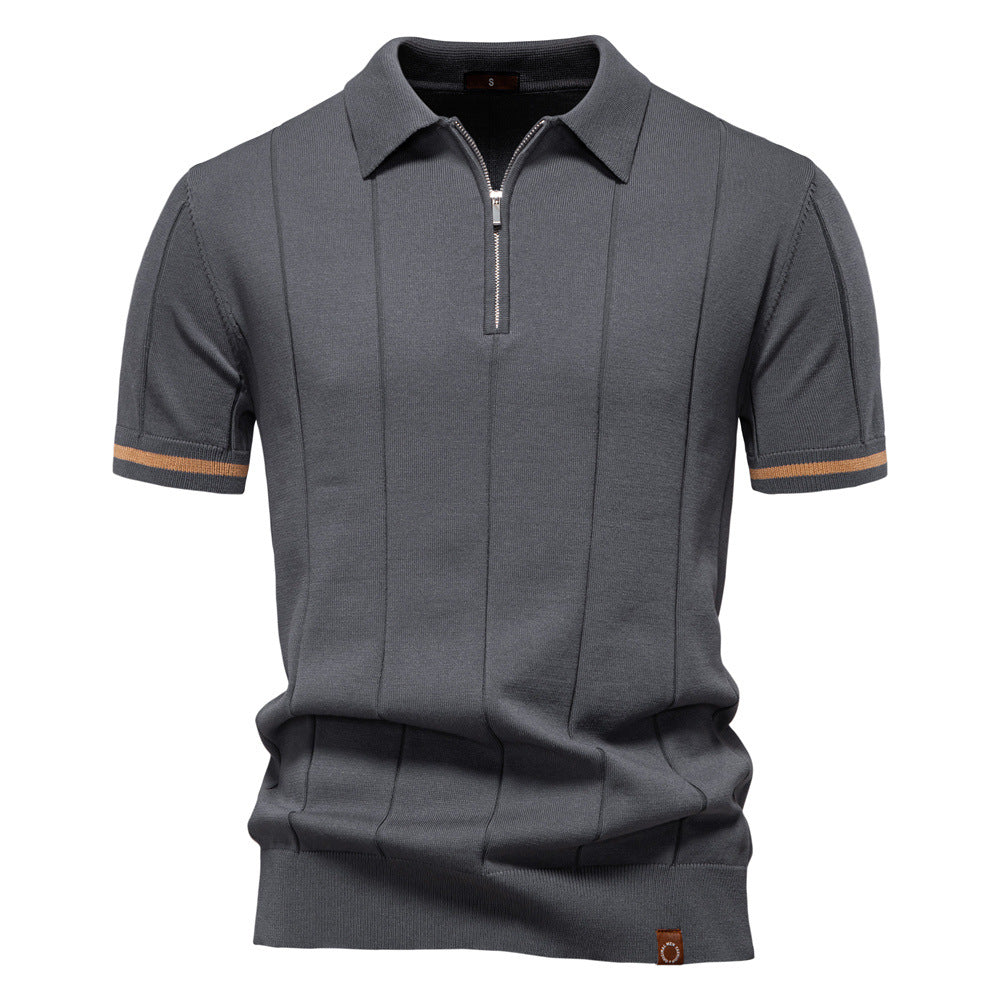 Polo à Demi-Zip - Texture Verticale
