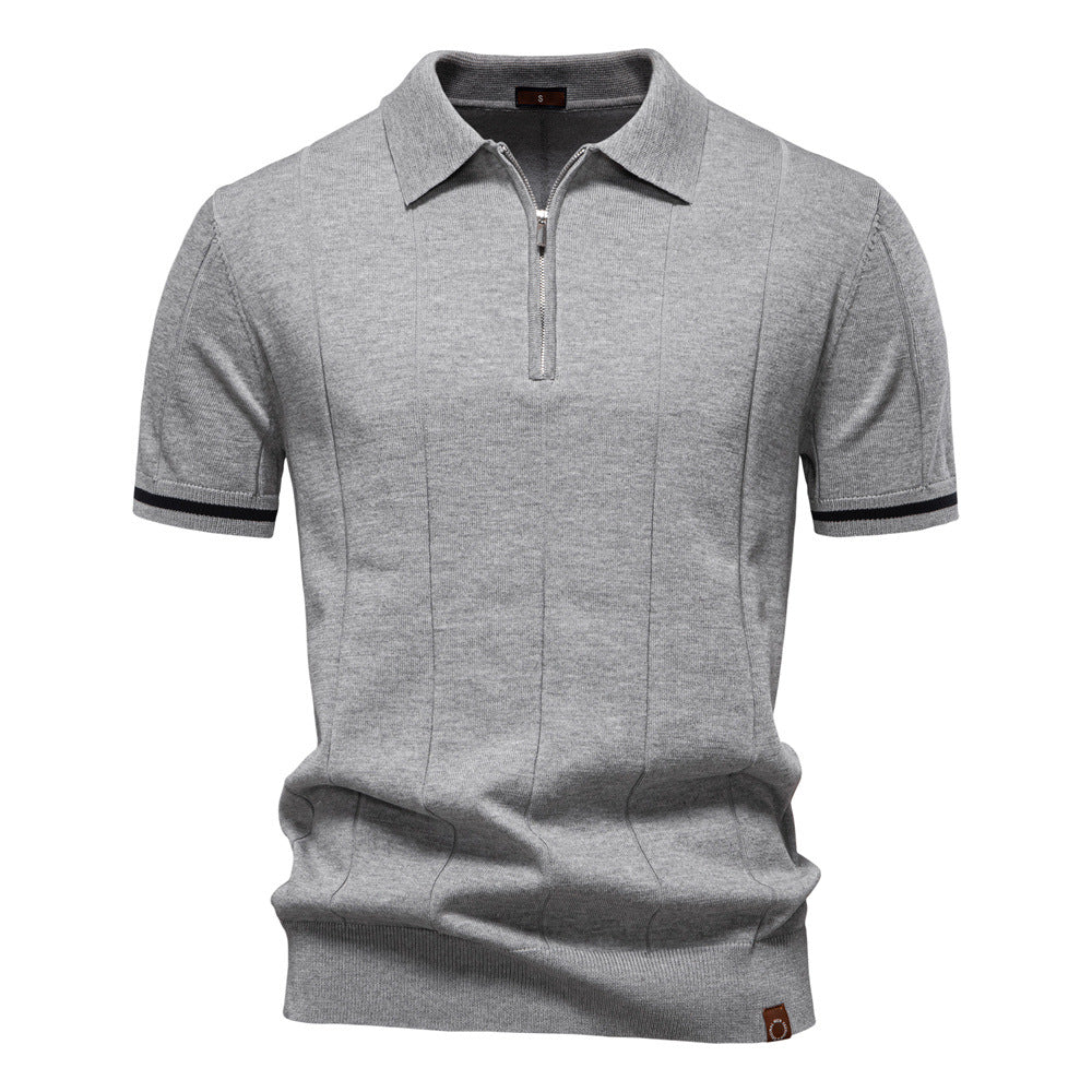 Polo à Demi-Zip - Texture Verticale
