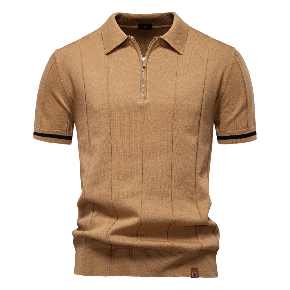 Polo à Demi-Zip - Texture Verticale