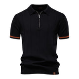 Polo à Demi-Zip - Texture Verticale