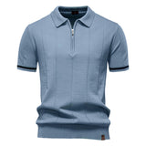 Polo à Demi-Zip - Texture Verticale