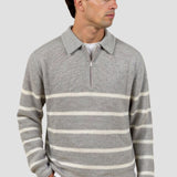 Constantino - Pulli Mi-Zip Gestreift