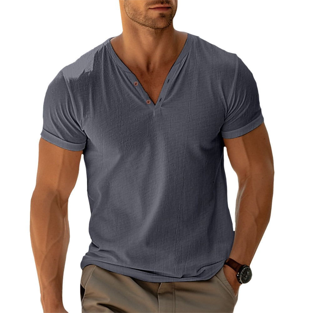 Chemise Henley - Coupe Ajustée Mouvement