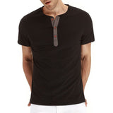 T-Shirt Henley - Weiches Gewebe mit Kragen