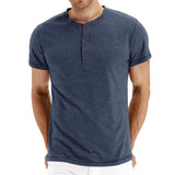 T-Shirt Henley - Weiches Gewebe mit Kragen