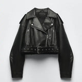 Drune | Schwarze Lederjacke Für Damen