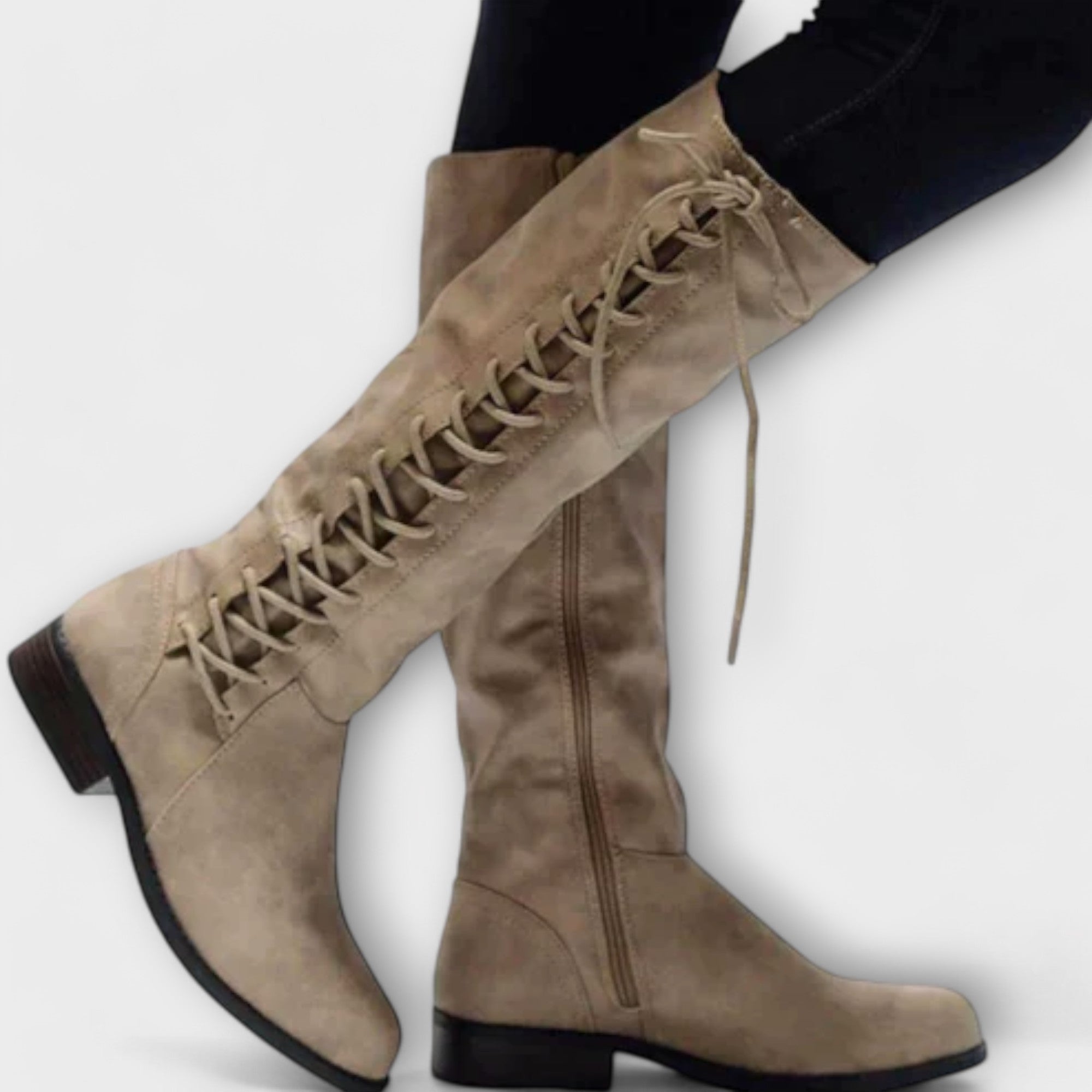 Reinhild | Schnür-Stiefel mit Lederoptik