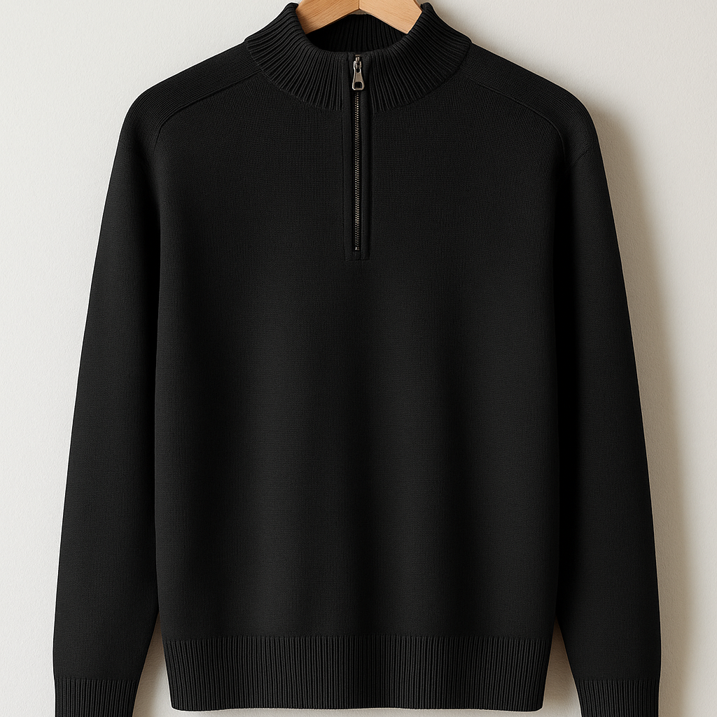 Pullover aus Strick - Halb-Zip