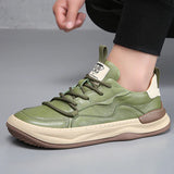 Chaussures en Cuir à Semelle Élevée