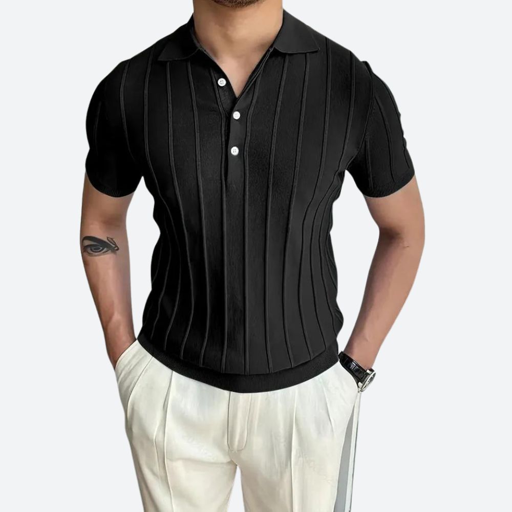 Chemise Polo - Mélange Élastique Col V