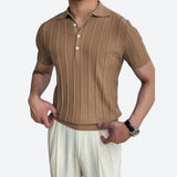 Chemise Polo - Mélange Élastique Col V