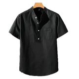 Chemise aus Polyester-Mischung - Stehkragen