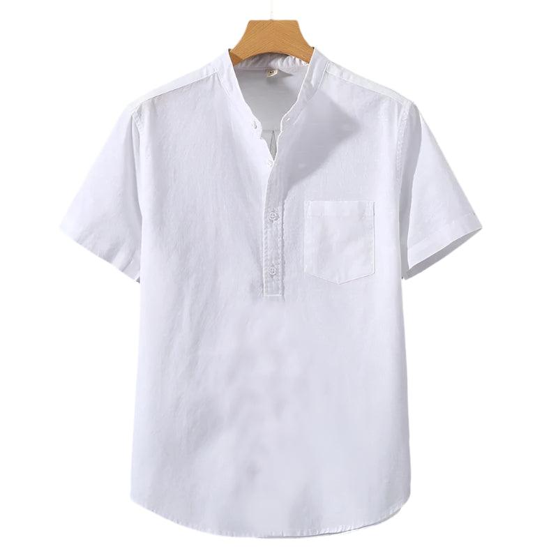 Chemise en Mélange de Polyester - Col Montant
