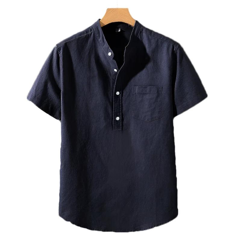Chemise en Mélange de Polyester - Col Montant