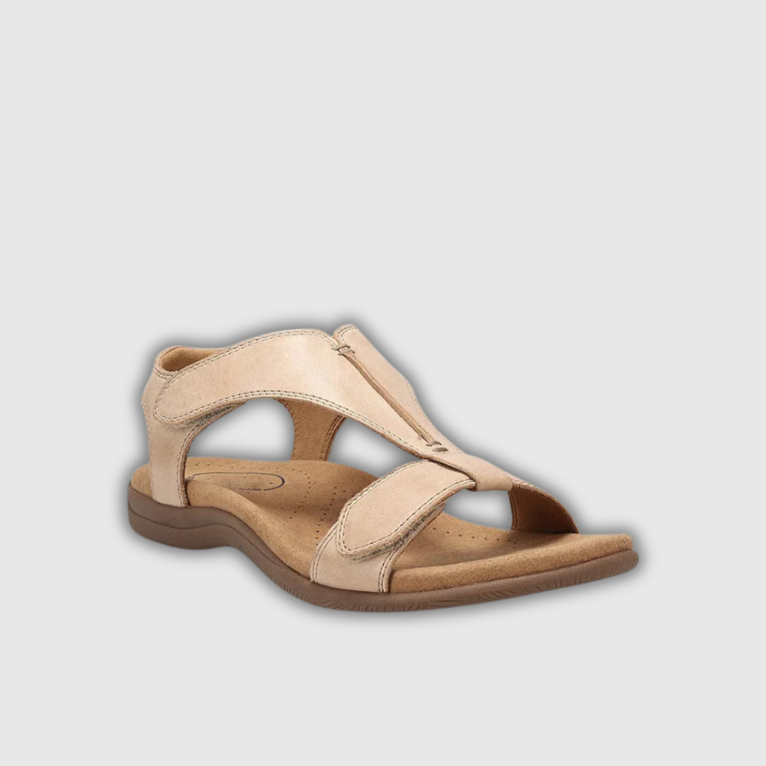 Lara | Leder Sandalen mit verstellbarem Verschluss und anatomischem Fußbett