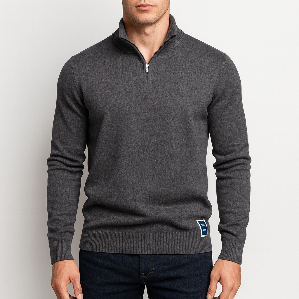 Sweater à Col Zippé - Coupe Ajustée