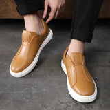 Lässige Leder Slip-On Schuhe