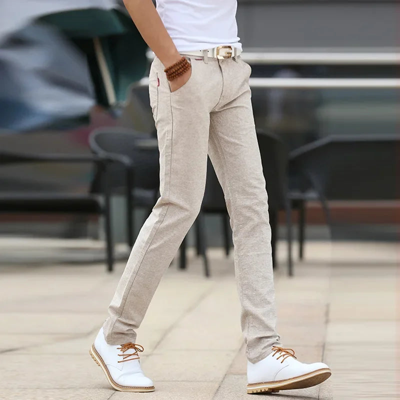 Pantalons en Lin Slim Fit