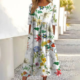 Mirevna - Florales Fließendes Maxikleid