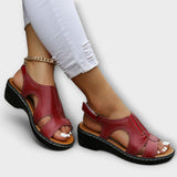 Christina – Orthopädische Leder-Sandalen mit komfortablem Absatz