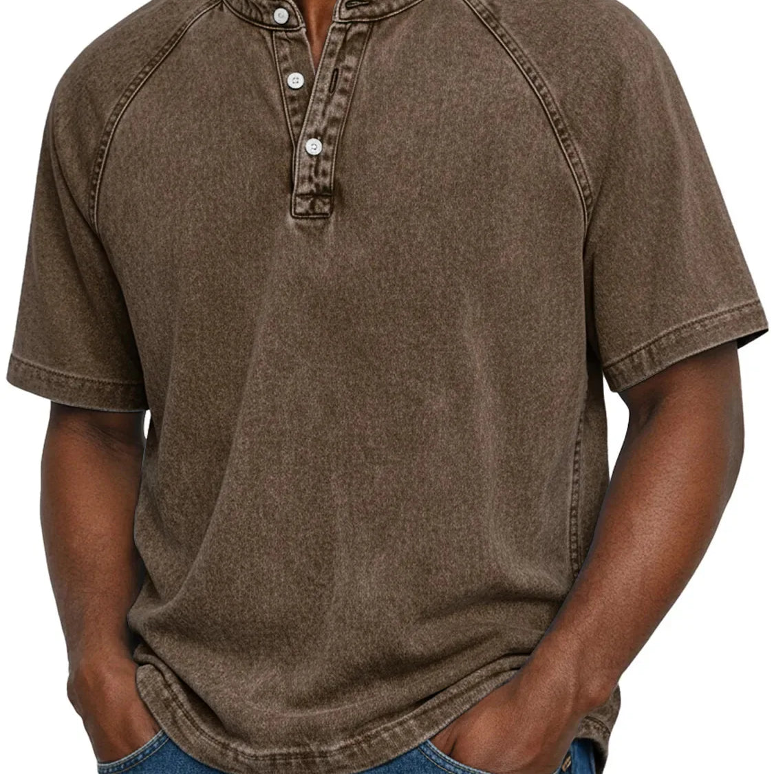 Chemise vintage à boutons pour hommes