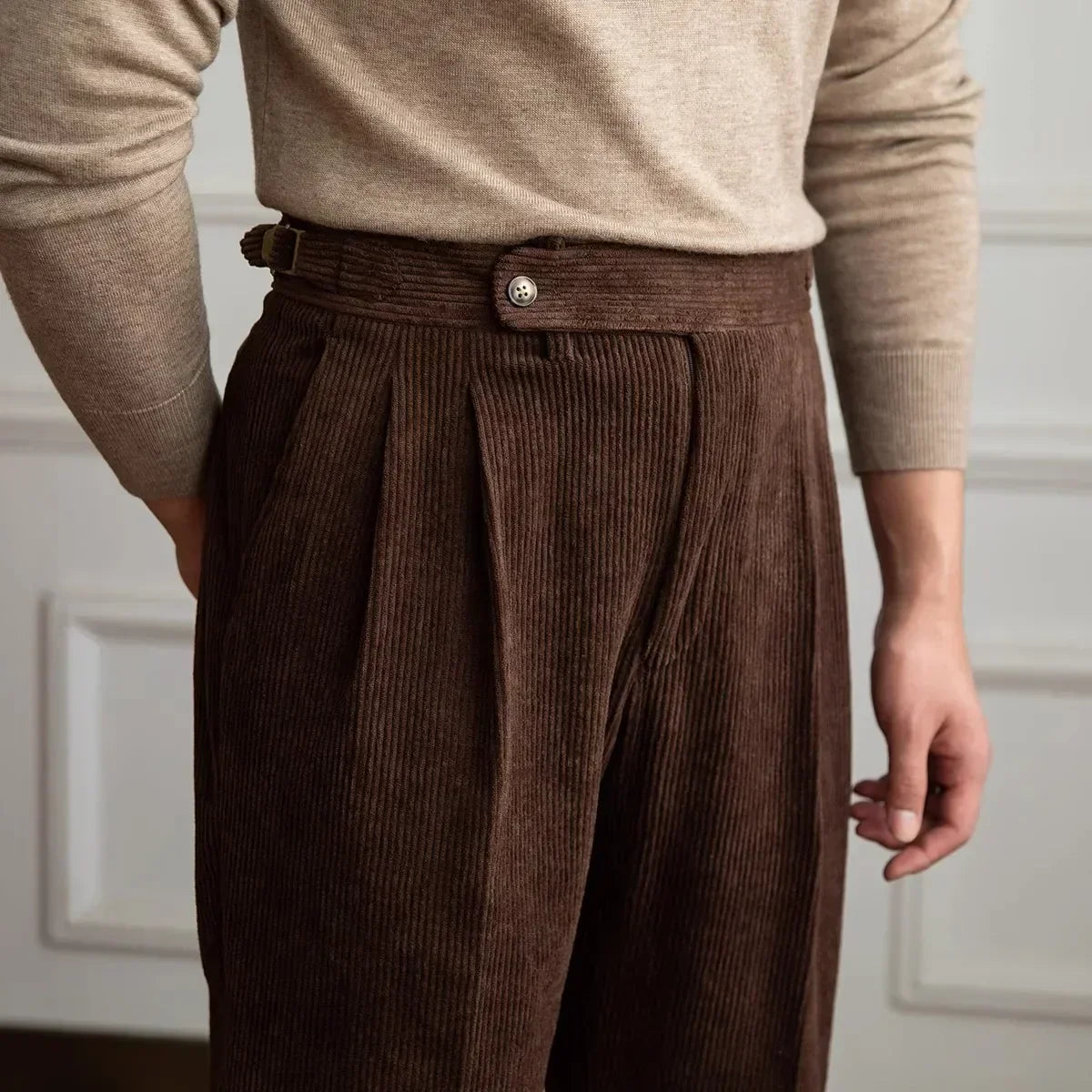 Pantalon en velours côtelé premium