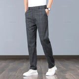 Pantalon Élastique à Carreaux