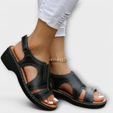 Christina – Orthopädische Leder-Sandalen mit komfortablem Absatz