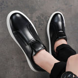 Lässige Leder Slip-On Schuhe